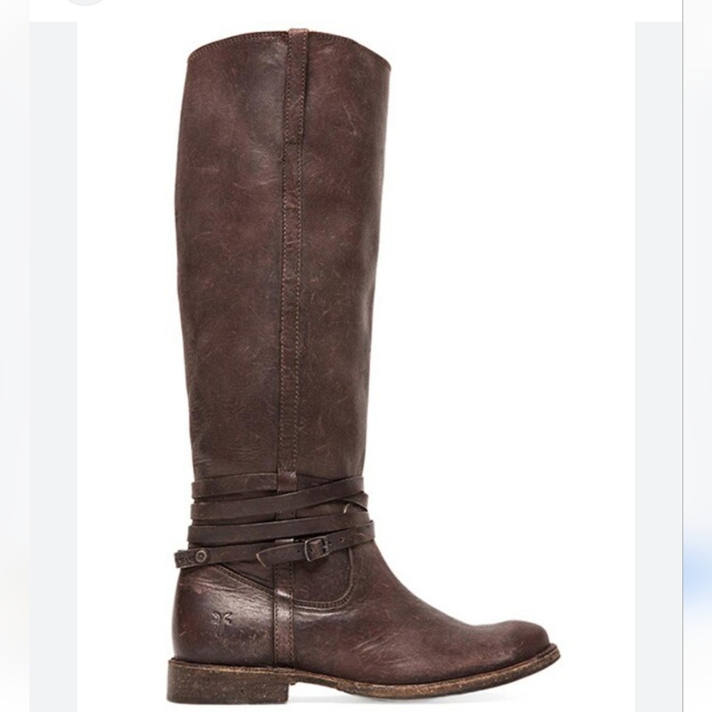 Frye Shirley Riding Plate Boots, Brown. Size 7